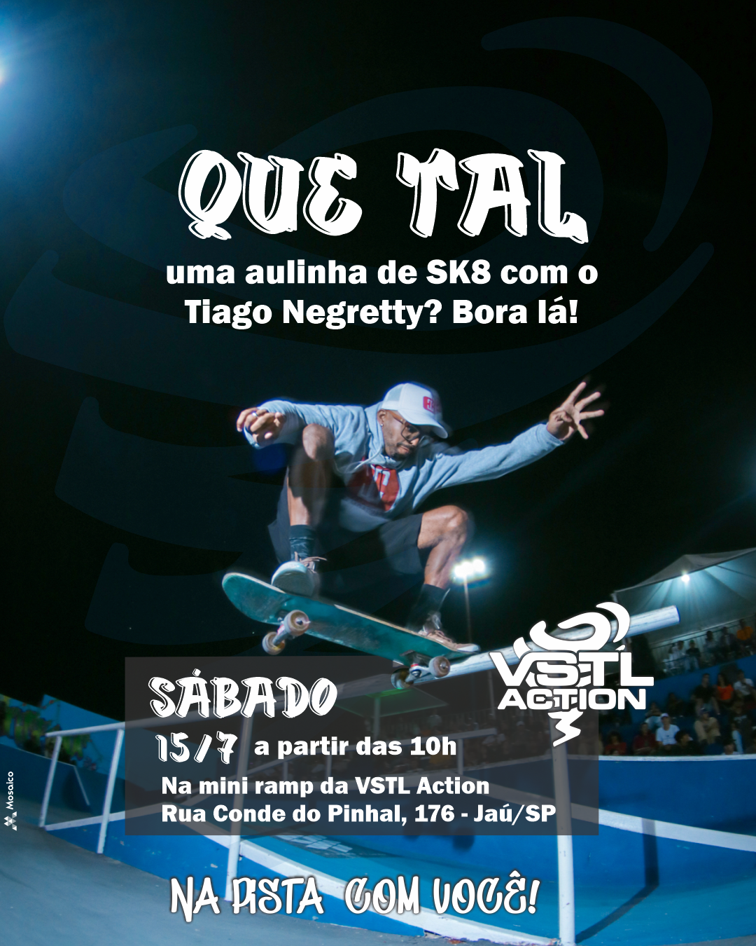 15/7/2023 Aulas de skate com Negretti | Evento Gratuito
